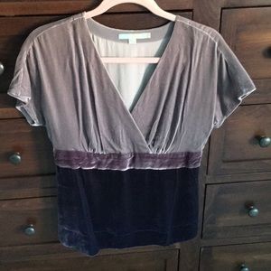 Velvet short sleeved top